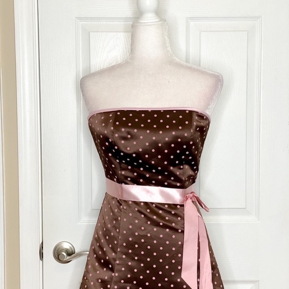 Gunne Sax Jessica McLintock Vintage Strapless Dress Polka Dot - Picture 2 of 8